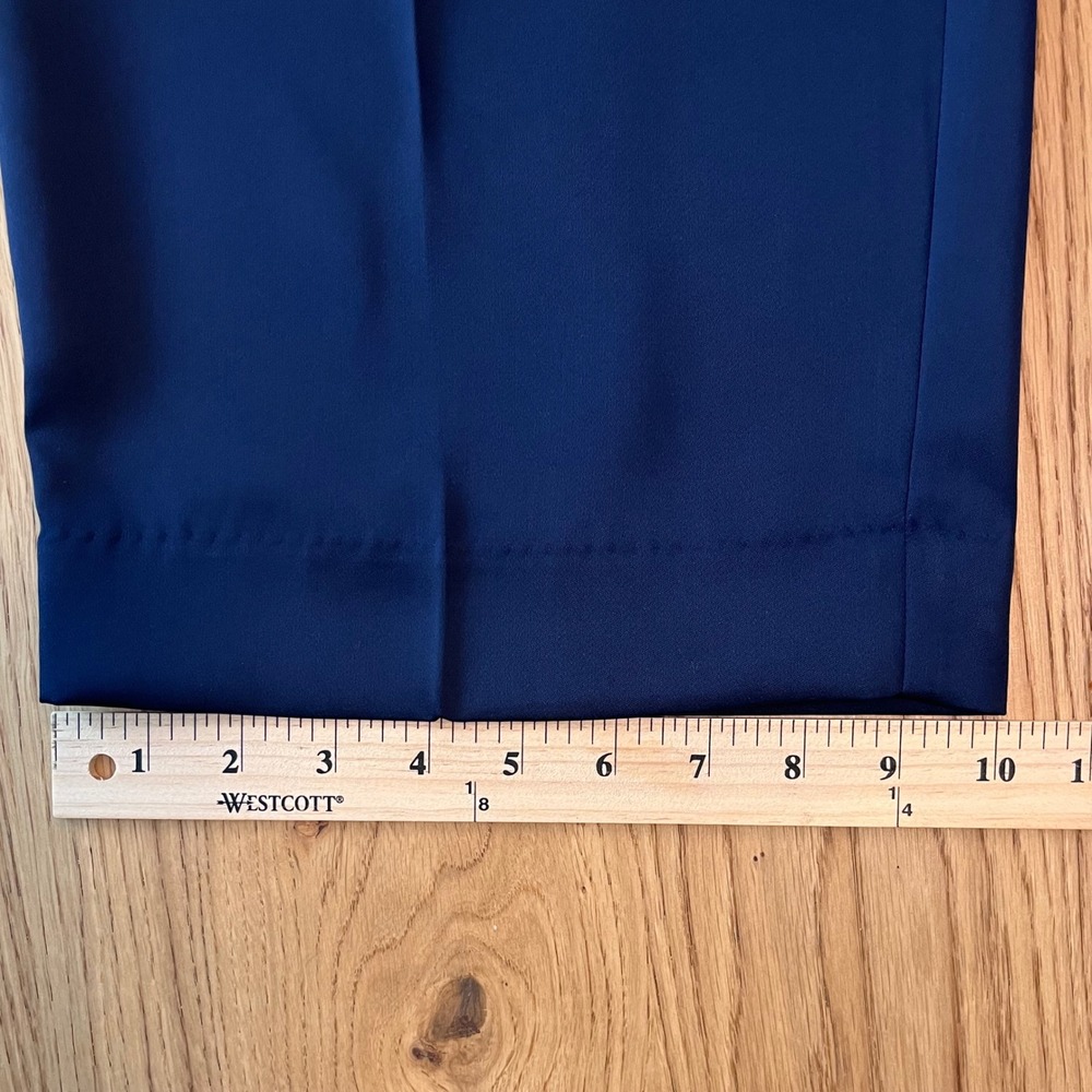 Banana Republic Pleated Wide Leg Trousers Women Size 6P Navy Blue Quiet Luxury - Picture 8 of 9